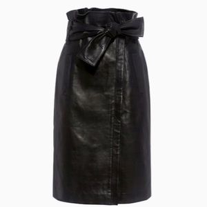 Marissa Webb Ella Rise Tie Waist Leather Skirt